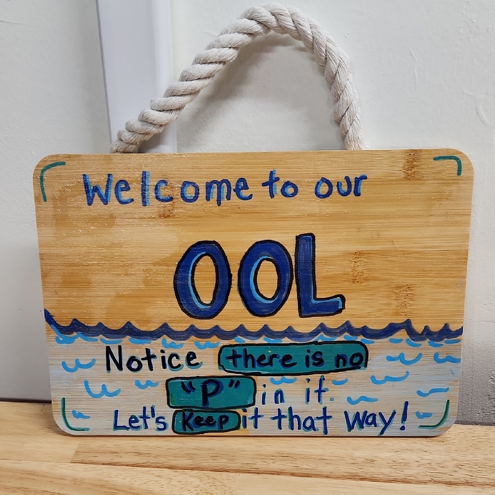 Pool Sign Welcome  10 X 7 Inch Funny Acylic Wall Art